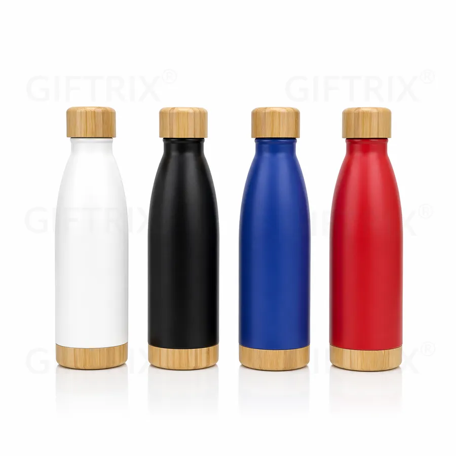 Bamboo-accent coke bottle in 4 colours