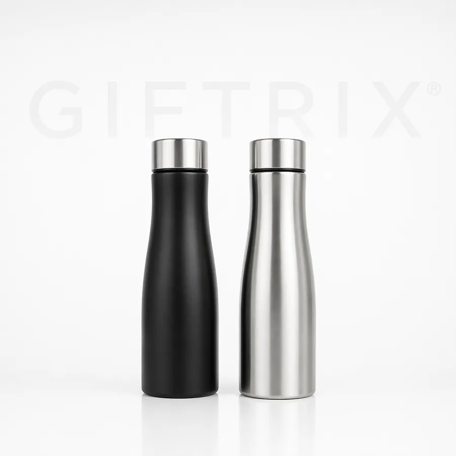 Minimalist matte bottles in black and silver
