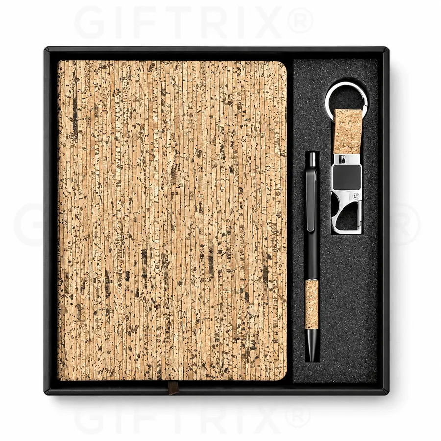 Vertical-Grain Cork Diary Set
