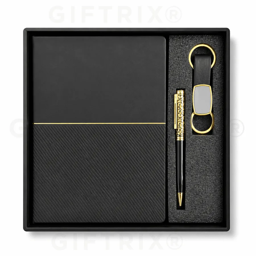 Black & Gold Line Diary Set