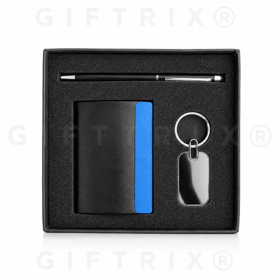 Slim Card Holder, Pen & Keychain Set