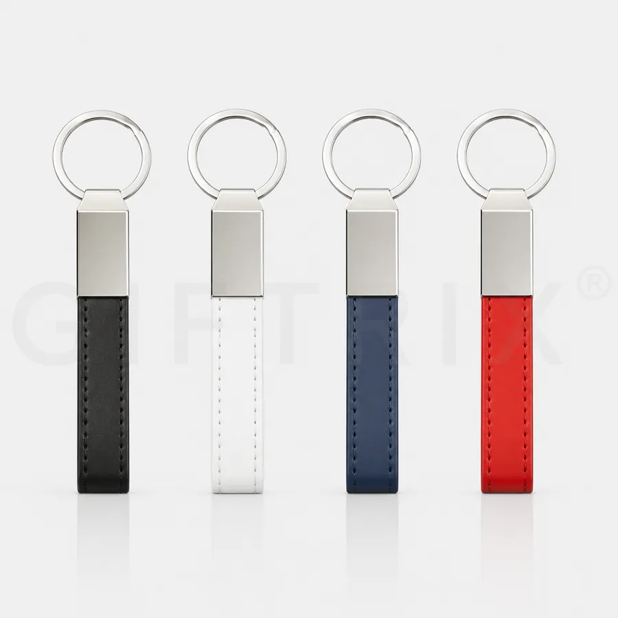 Classic leather keychain in 4 colours