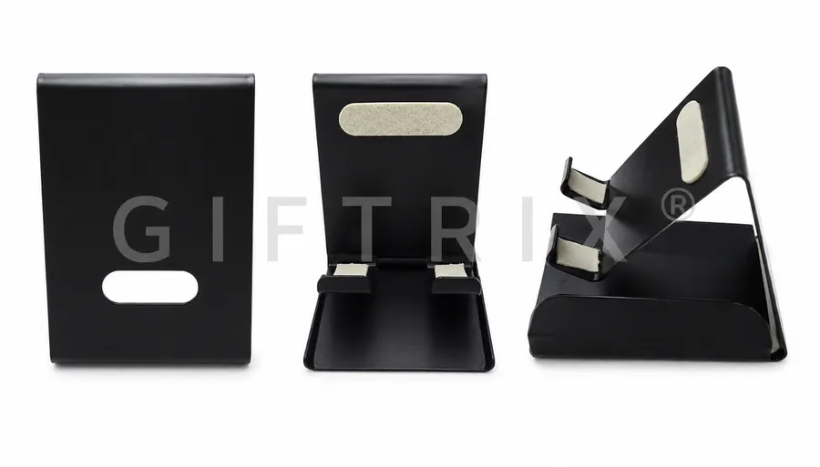 Black wedge mobile stand with rubber grip pads