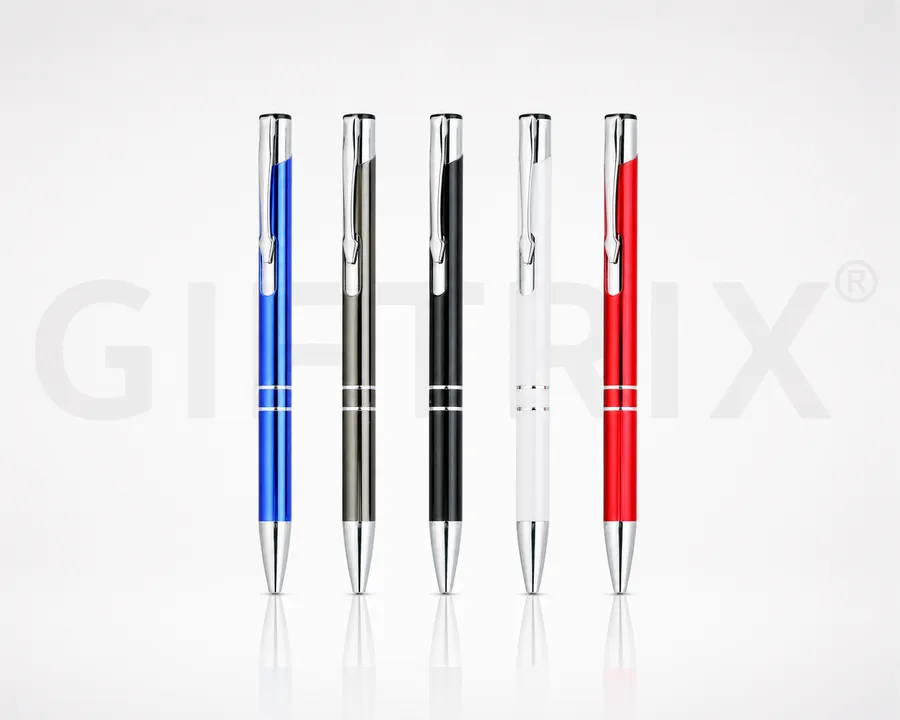 Slim metal pen set in 5 colours