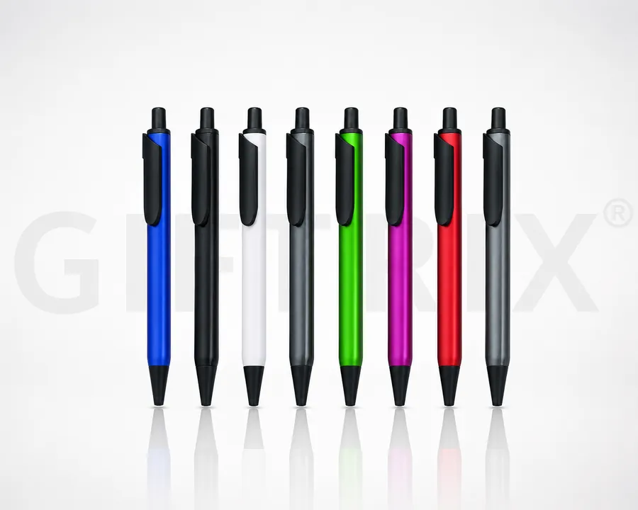Matte click pen set in 8 colours