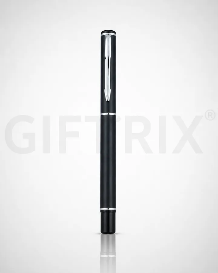 Slim rollerball pen in matte black