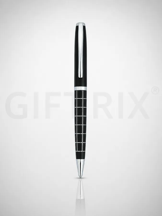 Checkered pattern premium black pen